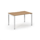 Dams Connex Scalloped Single Desk in beech wood with scalloped edges, modern design, and smooth finish.