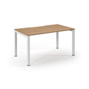 Dams Connex Scalloped Single Desk in Beech wood with scalloped edges, modern design, and smooth surface.