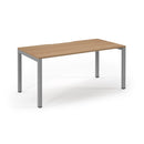 Dams Connex scalloped single desk in beech wood with a smooth surface and rounded edges, ideal for modern workspace settings.