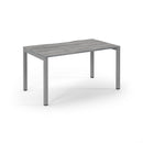 Dams Connex Scalloped Single Desk in Grey Oak finish, featuring a modern design with scalloped edges and sleek workspace.