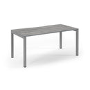 Dams Connex Scalloped Single Desk in Grey Oak wood finish with scalloped edges and modern design.