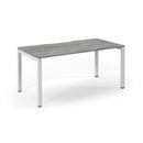 Grey oak Connex scalloped single desk by Dams, featuring a modern design with a scalloped edge and sturdy construction.