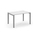 White Connex Scalloped Single Desk by Dams with a scalloped edge design and modern clean lines, perfect for home or office use.