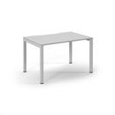 White Connex Scalloped Single Desk by Dams with a smooth, curved edge design perfect for modern home or office use.