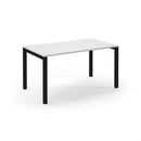 White Dams Connex scalloped single desk with a smooth, modern surface and sturdy legs for a stylish workspace.