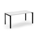 White Dams Connex Scalloped Single Desk with curved edges and sleek design, ideal for modern office or home workspace.