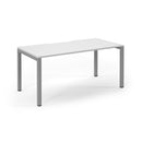 White Connex Scalloped Single Desk by Dams with a smooth scalloped edge and modern design.