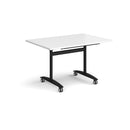 Rectangular Deluxe Fliptop Meeting Table by Dams in white with a smooth surface and fliptop design for versatile office use.