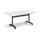 White rectangular Deluxe Fliptop Meeting Table by Dams with a smooth fliptop design and sturdy legs.
