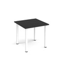 Black rectangular radial leg meeting table by Dams with a sturdy design and smooth surface.