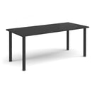 Black rectangular radial leg meeting table by Dams with sturdy radial legs, ideal for conference or office spaces.