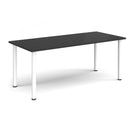 Black rectangular radial leg meeting table by Dams with a spacious tabletop and modern design.