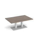 Dams Eros rectangular coffee table with flat rectangular base in Barcelona walnut finish, showcasing sleek modern design.