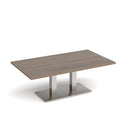 Dams Eros rectangular coffee table with flat base in Barcelona Walnut wood, showcasing a modern design and sleek rectangular shape.