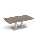 Dams Eros rectangular coffee table with flat base in Barcelona Walnut wood, showcasing sleek modern design and smooth finish.