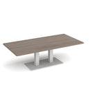 Dams Eros rectangular coffee table with flat rectangular base in Barcelona Walnut wood finish, modern living room furniture.