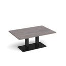 Dams Eros rectangular coffee table with grey oak finish and flat rectangular base, modern living room furniture piece