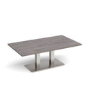 Dams Eros rectangular coffee table with flat rectangular base in grey oak finish, modern living room furniture piece