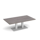 Dams Eros rectangular coffee table with flat rectangular grey oak base, modern design and smooth surface.