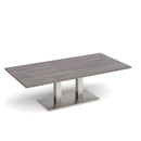 Dams Eros rectangular coffee table with flat rectangular base in grey oak finish, modern living room furniture.