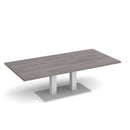 Eros rectangular coffee table by Dams with flat rectangular base in grey oak finish, showcasing modern minimalist design.