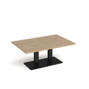 Dams Eros rectangular coffee table with flat rectangular Kendal Oak base, modern living room furniture piece.