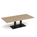 Dams Eros rectangular coffee table with flat base in Kendal Oak wood finish, modern design, and sturdy rectangular shape.