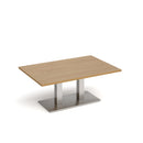 Dams Eros rectangular coffee table with flat oak base, showcasing modern design and natural wood finish.