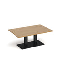 Dams Eros rectangular coffee table with flat oak base, showcasing modern design and natural wood finish.