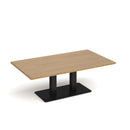 Dams Eros rectangular coffee table with flat oak base and smooth wooden surface, modern living room furniture piece