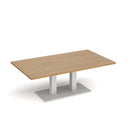 Dams Eros rectangular coffee table with flat oak base, modern design, and clean lines in a contemporary living room setting.