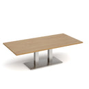 Dams Eros rectangular coffee table with flat oak base, showcasing sleek modern design and natural wood grain finish.
