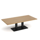 Dams Eros rectangular coffee table with flat oak base, modern design, showcasing smooth wood surface and sturdy rectangular shape.