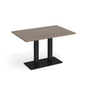 Dams Eros rectangular dining table with flat rectangular base in Barcelona walnut wood, showcasing modern style and smooth surface.