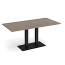 Dams Eros rectangular dining table with Barcelona walnut finish and flat rectangular base, modern wood dining furniture.