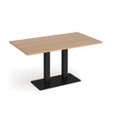 Dams Eros rectangular dining table with flat beech base, showcasing a sleek modern design and smooth wooden surface.