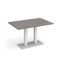 Dams Eros rectangular dining table with grey oak finish and flat rectangular base, showcasing a modern, sturdy design.
