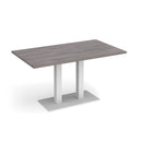 Eros rectangular dining table by Dams with grey oak finish and flat rectangular base, showcasing modern kitchen or dining room furniture.