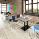 Dams Eros rectangular dining table with grey oak finish and flat rectangular base, modern and sleek design for dining room.