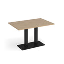 Dams Eros rectangular dining table with Kendal Oak finish and flat rectangular base, showcasing modern wooden tabletop design