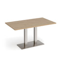 Dams Eros rectangular dining table with flat rectangular base in Kendal Oak wood, showcasing a modern dining room setup.
