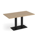 Dams Eros rectangular dining table with Kendal Oak finish and flat rectangular base, showcasing modern wooden dining furniture.