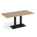 Dams Eros rectangular dining table with flat rectangular base in Kendal Oak wood, showcasing a modern, sleek design.