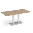 Dams Eros rectangular dining table with flat rectangular base in Kendal Oak wood finish, modern and stylish for dining room.