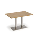 Dams Eros rectangular oak dining table with flat rectangular base, showcasing modern design and smooth wooden surface.
