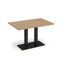 Dams Eros rectangular oak dining table with flat rectangular base, showcasing smooth wood surface and modern design.
