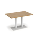 Dams Eros rectangular dining table with oak finish and flat rectangular base, showcasing its modern design and smooth surface.