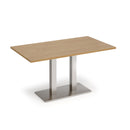 Dams Eros rectangular oak dining table with flat rectangular base, showcasing a sleek modern design and natural wood finish.