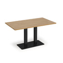 Dams Eros rectangular oak dining table with flat rectangular base, modern design, smooth wooden surface, in a dining room setting