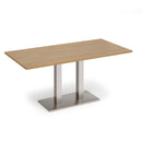 Dams Eros rectangular dining table with flat rectangular oak base, showcasing its modern design and smooth wood finish.